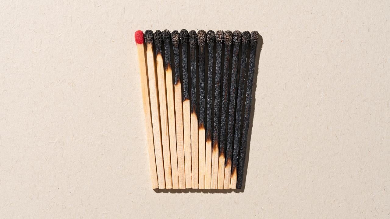 Matches half burned out