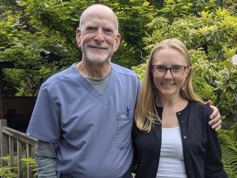 William Barish, MD (left), is handing off the role of chief wellness officer to Kelsey Terland, MD. 
