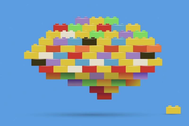 Brain made of toy bricks